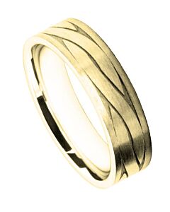 6mm Wedding Ring W7518 | Gents Pattern - Laser Engraving Wedding Ring